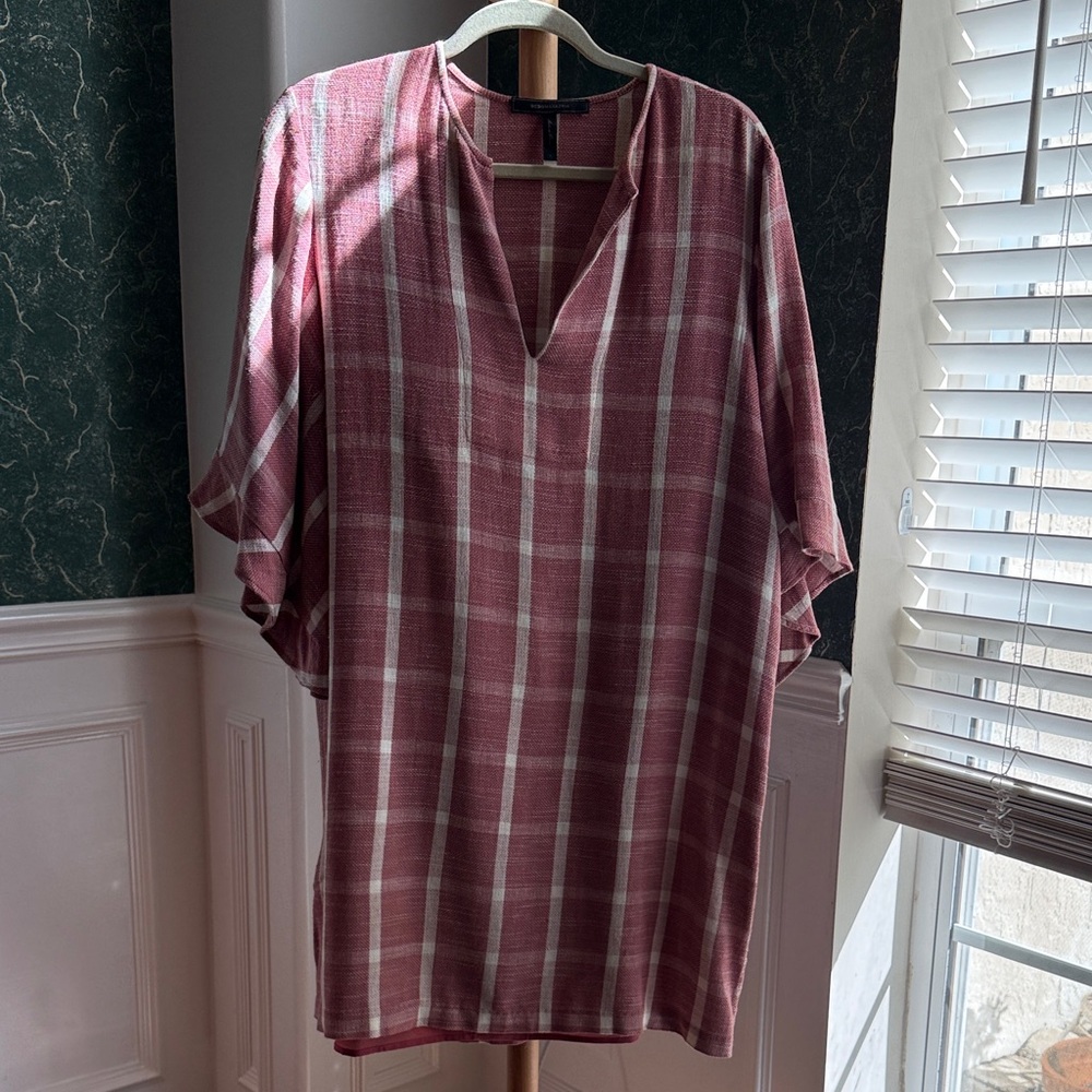 BCBG Plaid Linen Dress